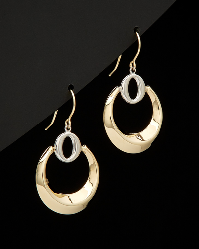 Italian Gold Two-tone Graduated Circle Earrings