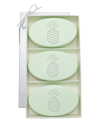 CARVED SOLUTIONS CARVED SOLUTIONS PINEAPPLE SIGNATURE SPA TRIO GREEN TEA & BERGAMONT 3 SOAP BARS