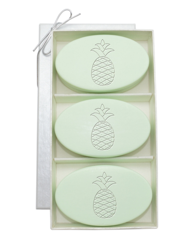 Carved Solutions Pineapple Signature Spa Trio Green Tea & Bergamont 3 Soap Bars