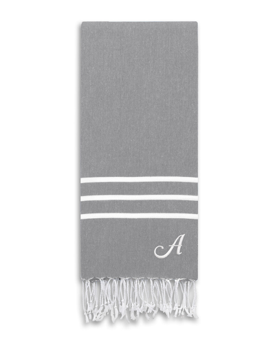 Linum Home Textiles Monogrammed Alara Turkish Pestemal Beach Towel