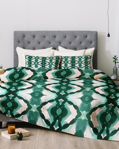 Deny Designs Jacqueline Maldonado Watercolor Green Comforter Set