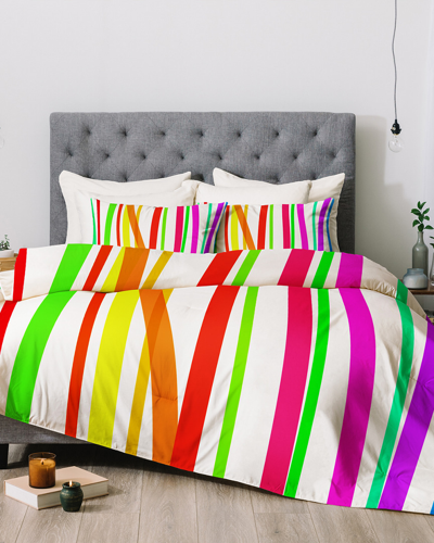 Deny Designs Lisa Argyropoulos Bold Rainbow Stripes Comforter Set