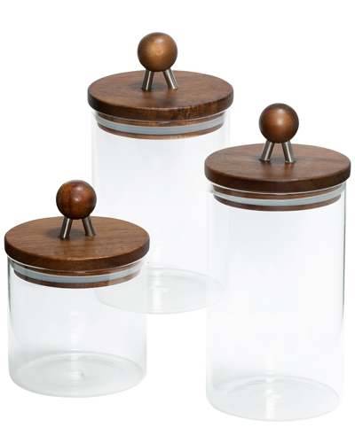 Honey-can-do 3pc Acacia Canisters