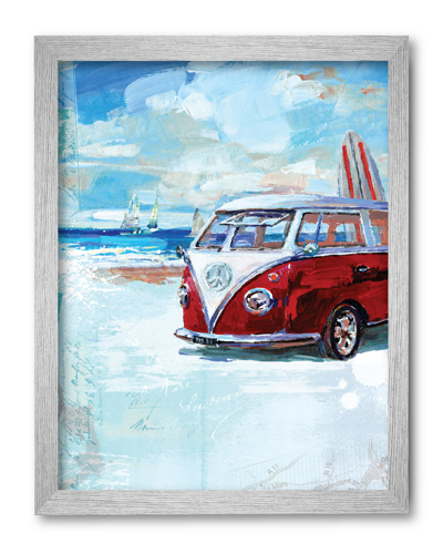 Courtside Market Wall Decor Red Camper Van Art Print In Blue