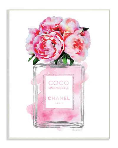 Stupell Glam Perfume Bottle V2 Flower Silver Pink Peony