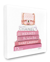 Stupell Pink Book Stack Fashion Handbag Canvas Art