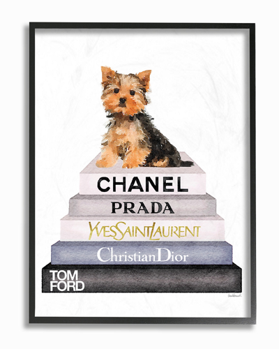 Stupell Glam Fashion Books With Yorkie Framed Art By Amanda Greenwood