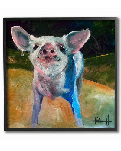 Stupell Proud And Painterly Piglet With Earrings By Main Line Art & Design Framed Art