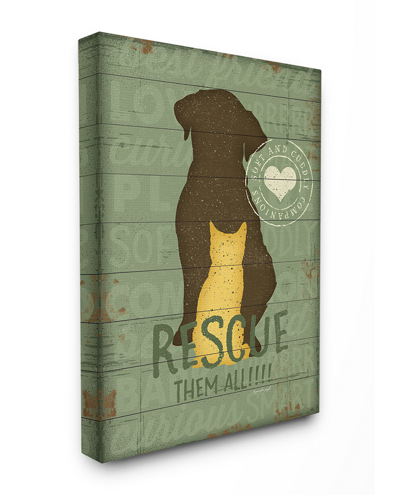 Stupell Rescue Them All Dog And Cat Silhouette