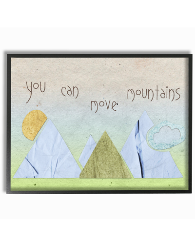 Stupell You Can Move Mountains Collage Blue By Daphne Polselli Framed Art