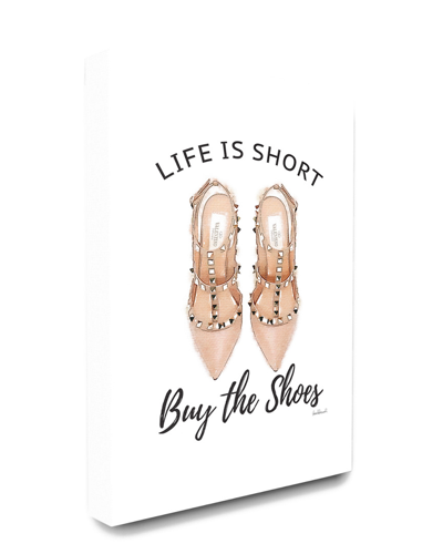 Stupell Home Decor Collection Black And Peach Pink Life Is Short Buy The Shoes Typography