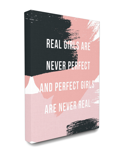 Stupell Real Girls Are Never Perfect Abstract Pink And Black