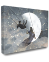 Stupell The  Home Decor Collection Grey And Blue Celestial Love Sky Swinging By The Full Moon