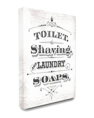 Stupell Vintage Toilet Shaving Laundry And Soaps Typography Sign