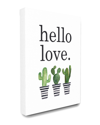 Stupell Home Decor Collection Hello Love Typography With Watercolor Cacti And Striped Pots