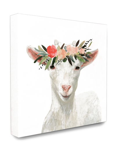 Stupell Home Decor Collection Springtime Flower Crown Baby Goat