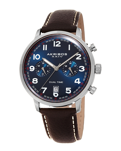 Akribos Xxiv Men's Leather Watch