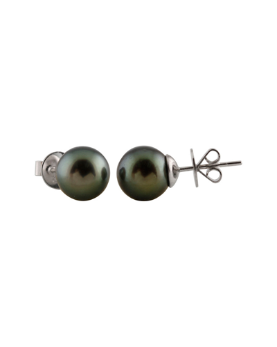 Splendid Pearls 14k 10-11mm Tahitian Pearl Studs