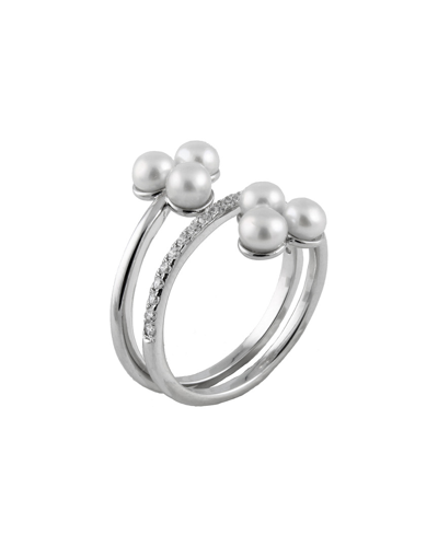 Splendid Pearls Plated 3-4mm Freshwater Pearl Ring