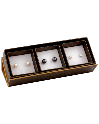 Splendid Pearls Silver 8-8.5mm Freshwater Pearl Set