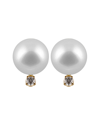 Splendid Pearls 14k 0.02 Ct. Tw. Diamond & 5-5.5mm Akoya Pearl Earrings