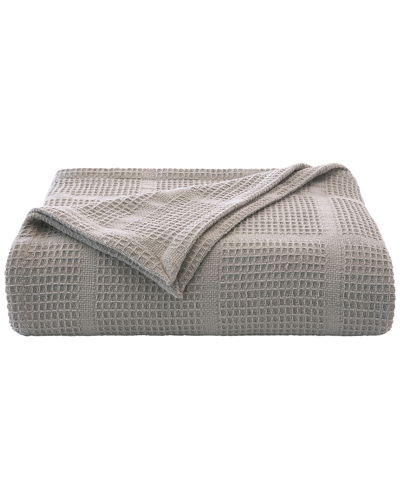 Kenneth Cole New York Waffle Grid Blanket In Grey