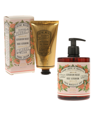 Panier Des Sens Rose Geranium Liquid Marseille Soap 16.9 Fl.oz & Hand Cream  2.6 Fl.oz