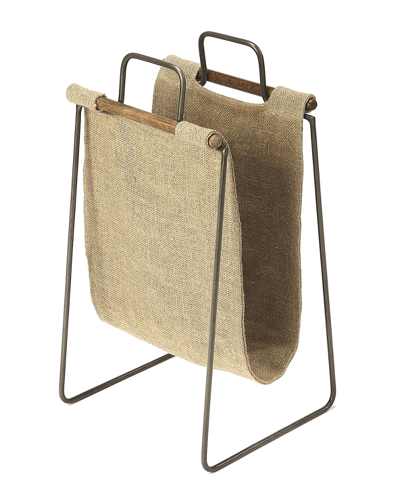 Butler Specialty Company Idaho Burlap & Metal Magazine Basket