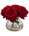 Nearly Natural Fancy Rose W/vase