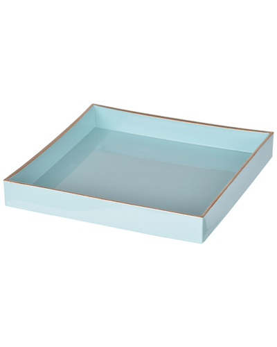 R16 Home Blue Mimosa Square Tray In Turquoise