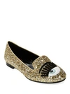 CHIARA FERRAGNI Winking Glitter Loafers,0400095006622