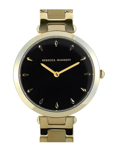 Rebecca Minkoff Nina Gold-tone Watch 200277 In Beige