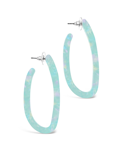 Sterling Forever Rhodium Plated Resin Hoops