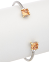 JUVELL JUVELL 18K TWO-TONE PLATED CITRINE TWISTED CABLE BANGLE