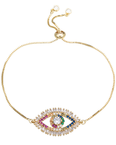 Eye Candy La Elizabeth 18k Gold Plated Cz Crystal Adjustable Bracelet