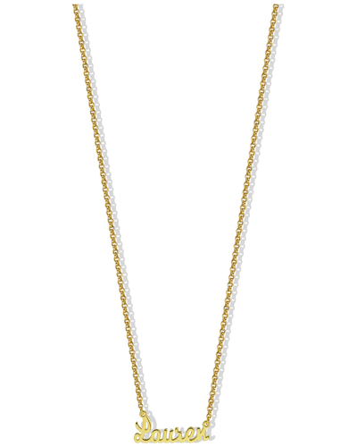 Argento Vivo 18k Over Silver Lauren Script Necklace In Gold