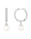 Masako Pearls Splendid Pearls 14k 0.14 Ct. Tw. Diamond & 6.5-7mm Akoya Pearl Earrings