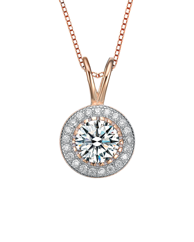 Genevive 14k Rose Gold Vermeil Cz Pendant