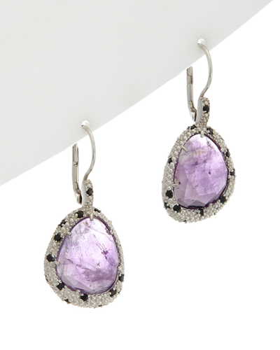 Phillip Gavriel Silver Amethyst And Gemstone Drop Earrings