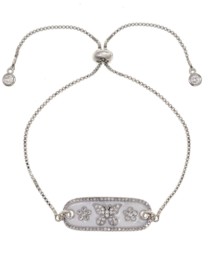 Rachel Reinhardt Plated Cz & Enamel Butterfly Connector Bracelet