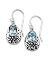 SAMUEL B. SAMUEL B. SILVER 2.90 CT. TW. BLUE TOPAZ BALI EARRINGS