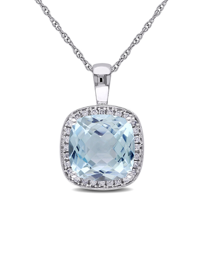 Rina Limor 10k 4.35 Ct. Tw. Diamond & Sky Blue Topaz Pendant Necklace