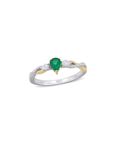 Diamond Select Cuts 14k 0.48 Ct. Tw. Diamond & Emerald Ring