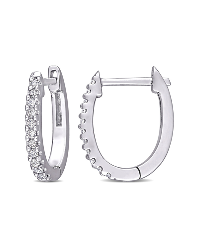 Rina Limor 10k 0.13 Ct. Tw. Diamond Clip-on Hoops