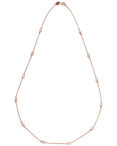 Suzy Levian 14k Rose Gold 1.80 Ct. Tw. Diamond Station Necklace
