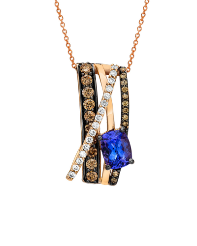 Le Vian 14k Rose Gold 1.97 Ct. Tw. Diamond & Tanzanite Pendant Necklace