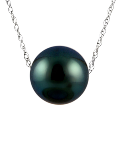 Splendid Pearls Silver 8-8.5mm Tahitian Pearl Necklace