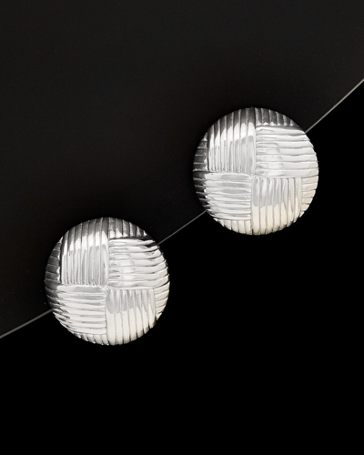 Italian Silver Basketweave Dome Studs In Silver