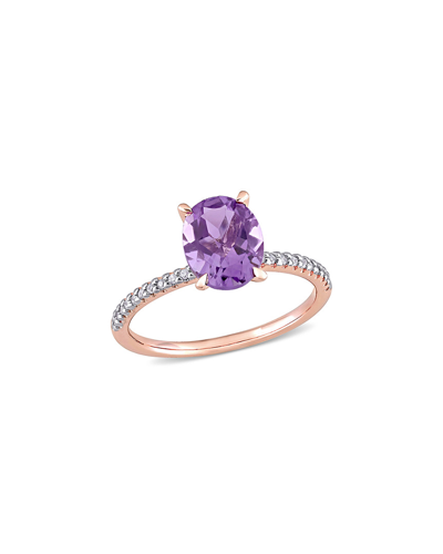 Rina Limor 14k Rose Gold 2.11 Ct. Tw. Diamond & Amethyst Ring