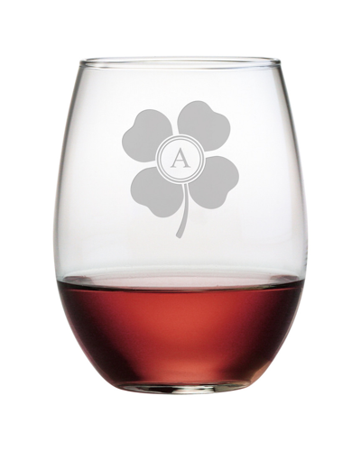 Susquehanna Glass Monogrammed Set Of Four 16oz Clover Pint Glass Monogrammedes